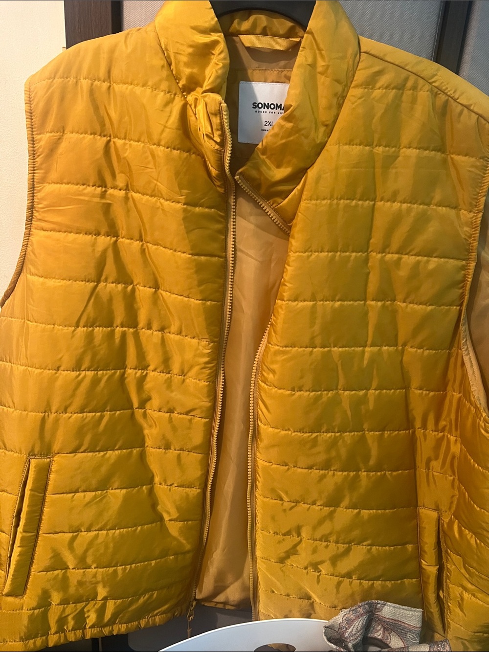 Sonoma Yellow Quilted Puffer Vest